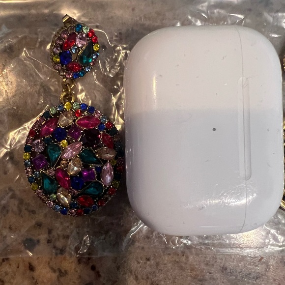 🎁🎀🌟Multi-colored Crystal Drop Dangle Earrings Sparkling Rhinestone Round - Picture 4 of 4